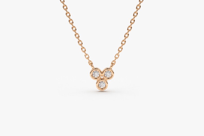 14k .30pts bezel set diamond necklace main image 1