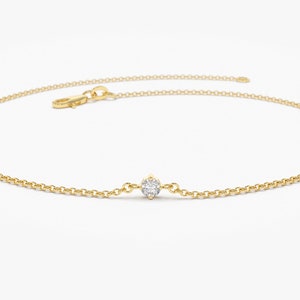 14k Gold Prong Setting Diamond Bracelet