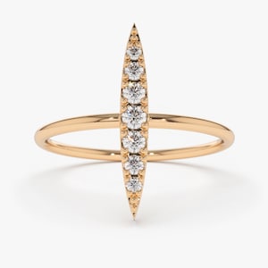 14k Rose Gold Stackable Diamond Micro Pave Ring