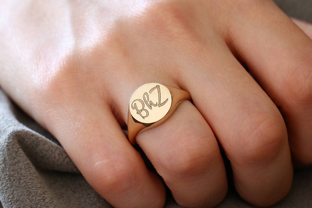 14k Gold Signet Ring/ Rose Gold Pinky 