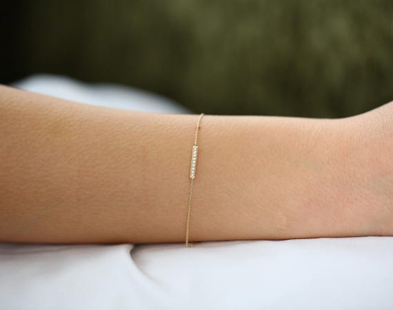 Pave diamond hotsell bar bracelet