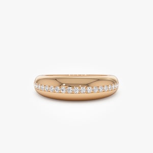 14k Rose Gold Diamond Dome Ring