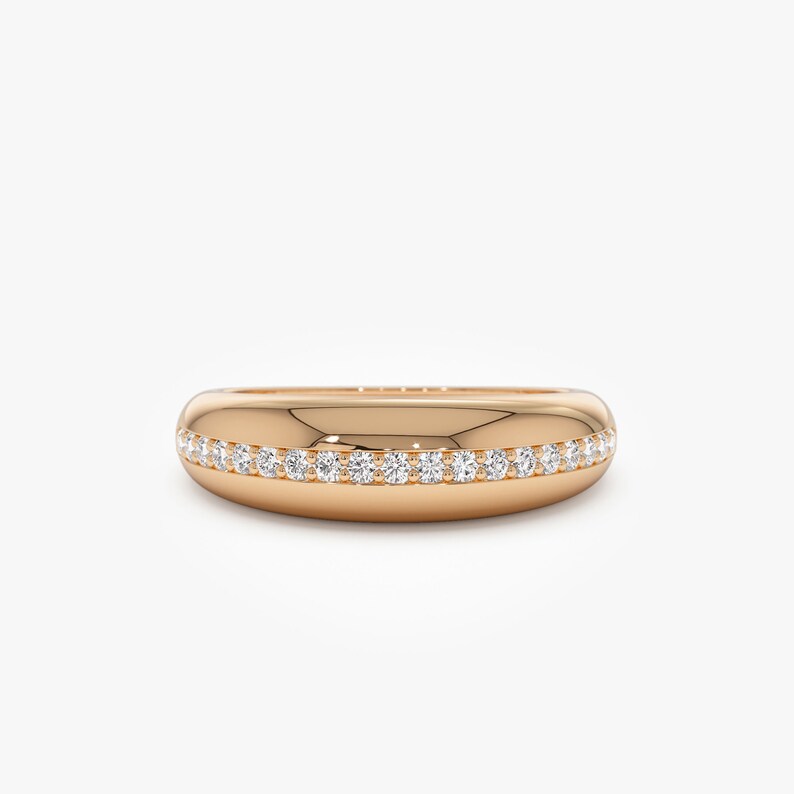 14k Rose Gold Diamond Dome Ring