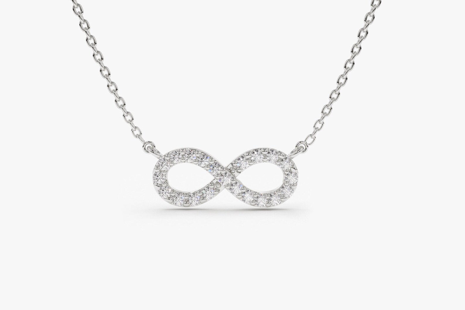 Diamond Infinity Necklace in 14K Gold / Infinity Charm / Etsy
