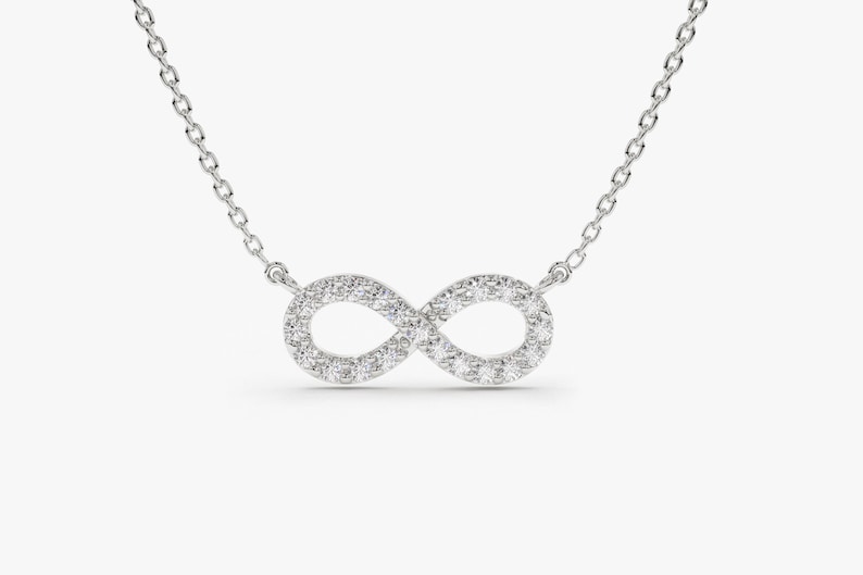 Diamond Infinity Necklace in 14K White Gold