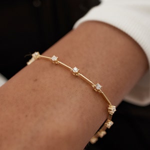 Diamond Tennis Bracelet / 14k Solid Gold Genuine Natural Diamond Infinity Bracelet / Beautiful Women's Diamond Bracelet Ferkos Fine Jewelry