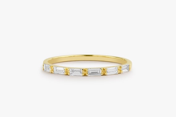 Gold baguette best sale band