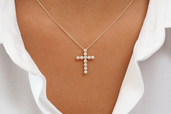 Diamante crucifix hotsell necklace