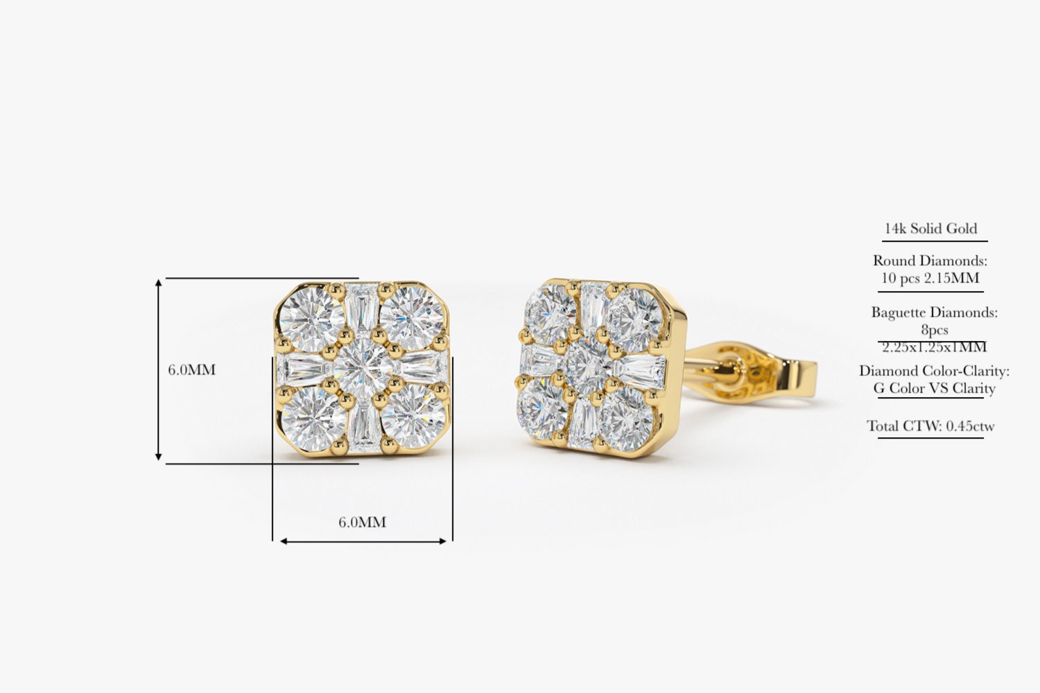 Bar Petite Baguette Diamond Fashion Earrings | Dunkin's Diamonds