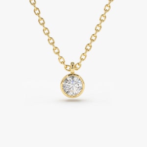 14k Diamond solitaire necklace