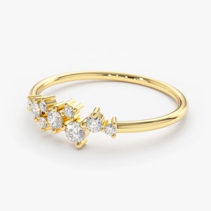 14k Gold Diamond Cluster Ring by Ferkos Fine Jewelry Side View Image