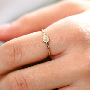 Evil Eye Ring / Evil Eye Diamond Ring in 14k Gold / Evil Eye Jewelry / Stacking Ring / Eye Ring / Gold Evil Eye Ring