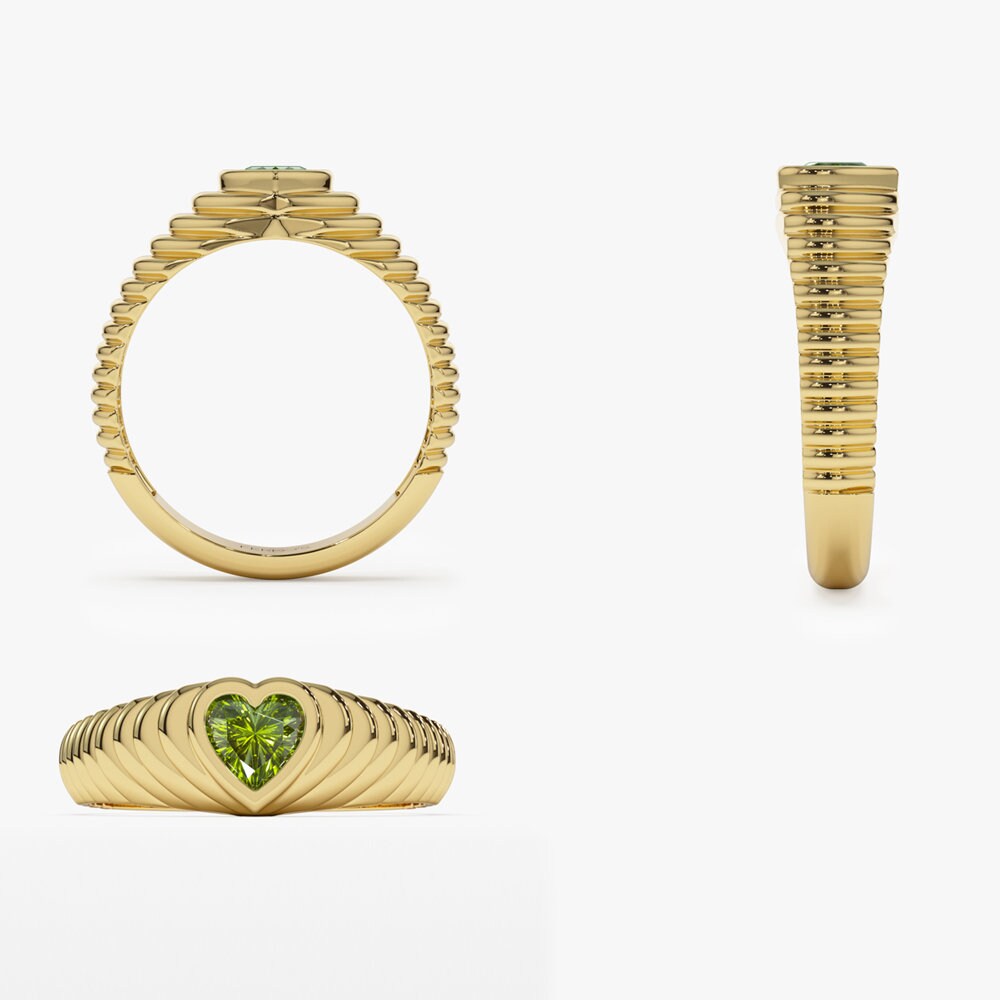 Heart shaped peridot ring hot sale