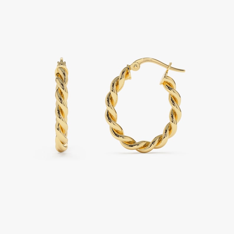 14k Twist Rope Earrings 20MM