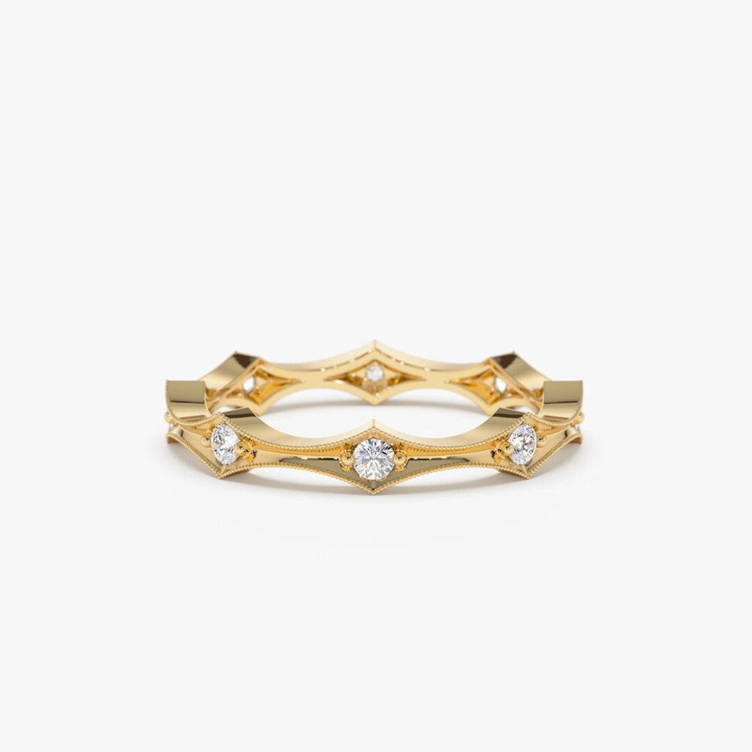 Diamond Eternity Ring / Stackable Diamond Wedding Band / 14k Gold ...