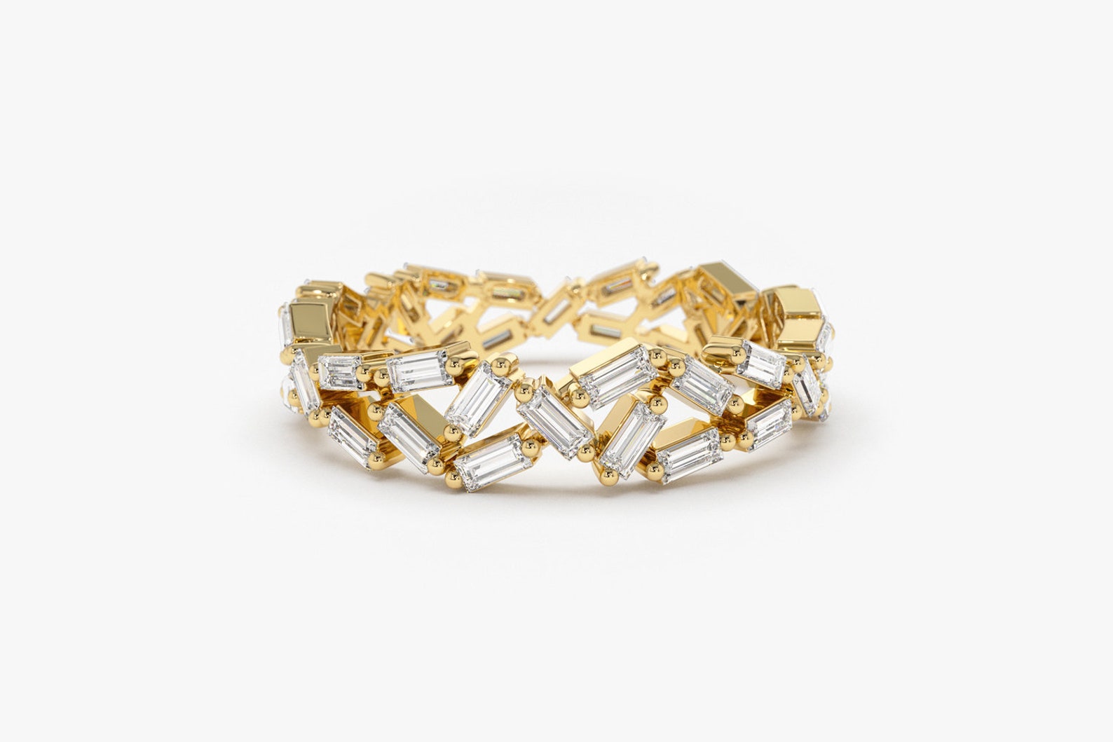 Full Eternity Baguette Ring / 14k Gold Baguette Diamond - Etsy