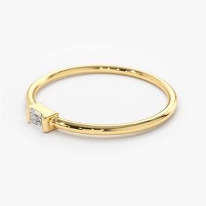 14k Gold Baguette Diamond Engagement Ring