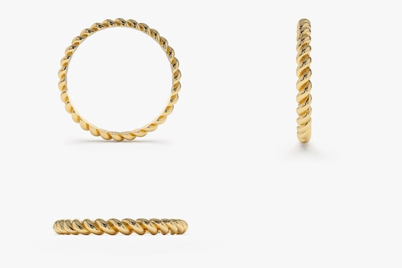 Gold twisted rope ring discount