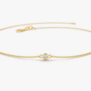 14k Gold Bezel Setting Diamond Bracelet