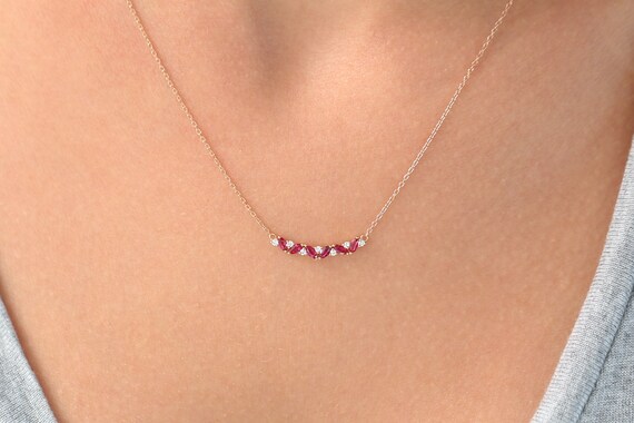 FB Jewels 14k White Gold Mozambique Garnet 14 Necklace FB Jewels 14k White Gold Mozambique Garnet 14 Necklace
