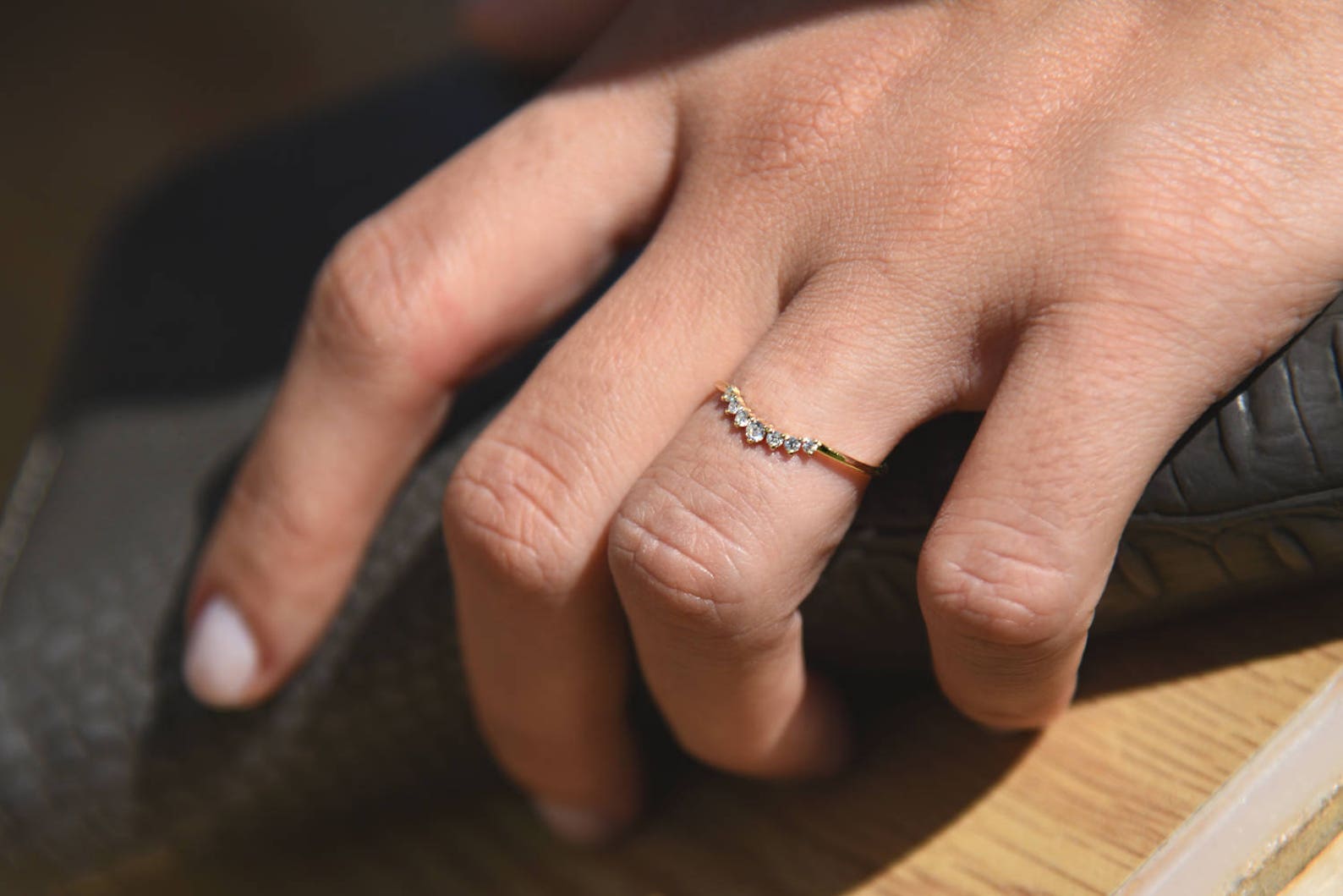 Curved Wedding Ring / Curved Wedding Band Rose Gold / 14k | Etsy