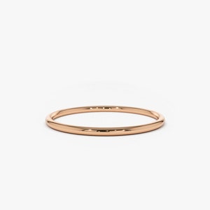 14K Solid Rose Gold 1.2MM Round Wedding Band