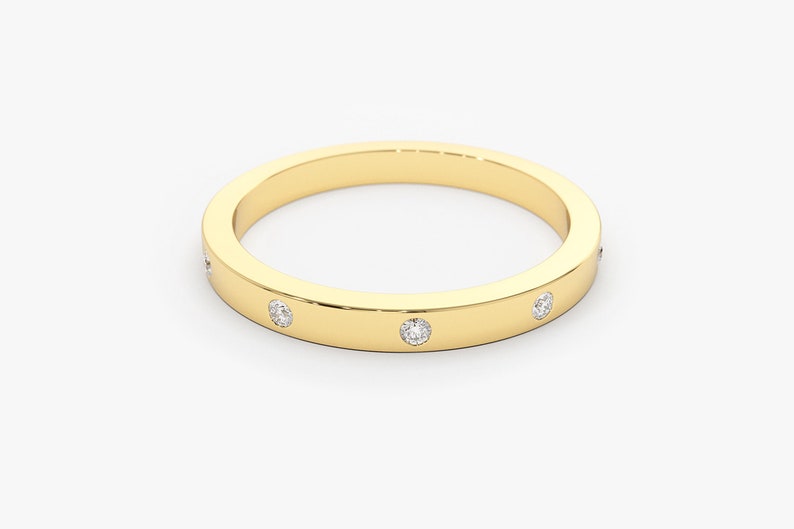 14k Diamond Wedding Band