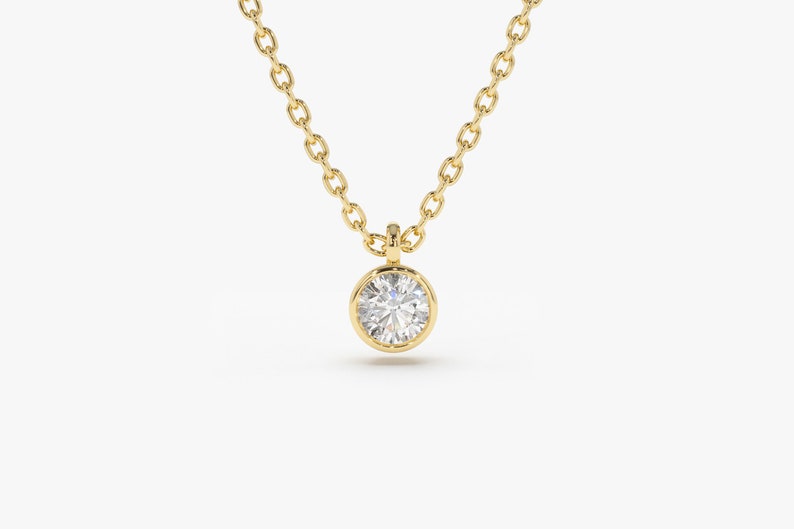 14k Gold Dangling Diamond Necklace