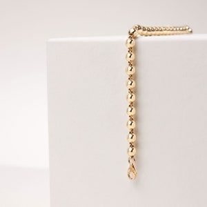 14K Gold 5 MM Bead Bracelet