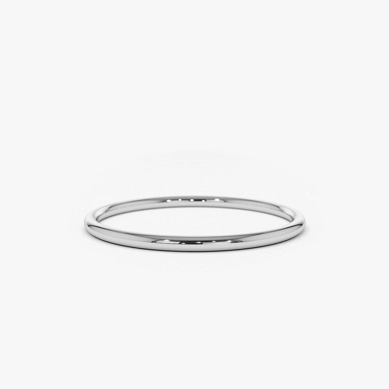 Wedding Band 1.2MM 14k White Gold Ring Gold Wedding Rings also used as Stacking Rings Thin Wedding Band available as Rose Gold Ring 14k White Gold