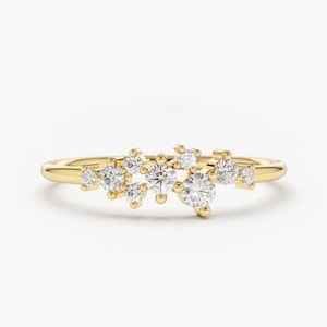 14k Gold Diamond Cluster Ring by Ferkos Fine Jewelry
