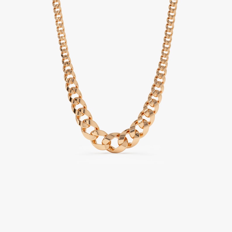 14K Rose Gold Bold Curb Necklace