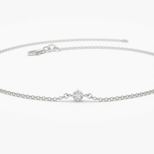 14k White Gold Prong Setting Diamond Bracelet