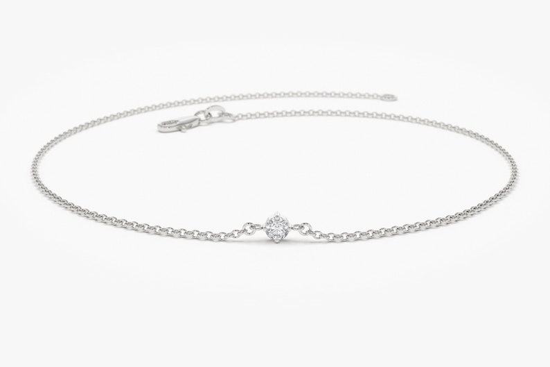 14k White Gold Prong Setting Diamond Bracelet