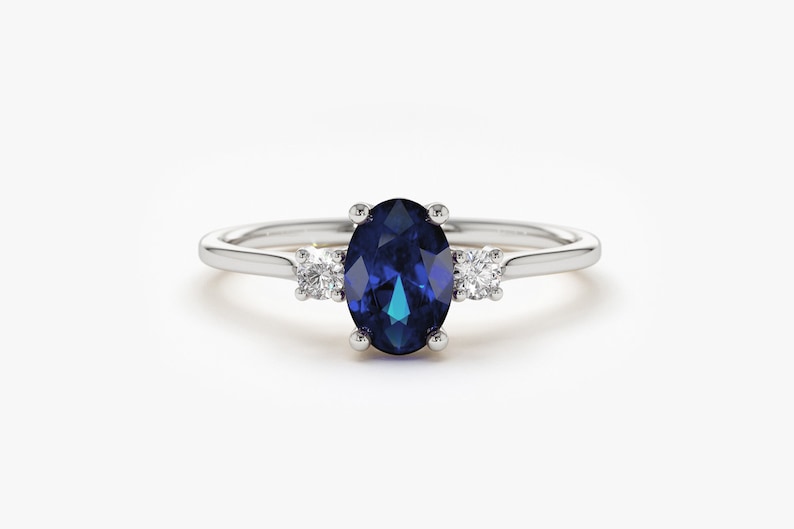 Sapphire Engagement Ring in 14k White Gold