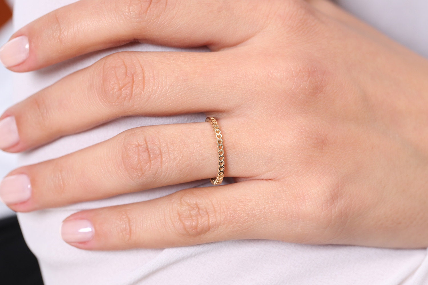 Jewel Connection Beautiful Simple Solid Heart Stackable Ring in 14K Yellow Gold for Women