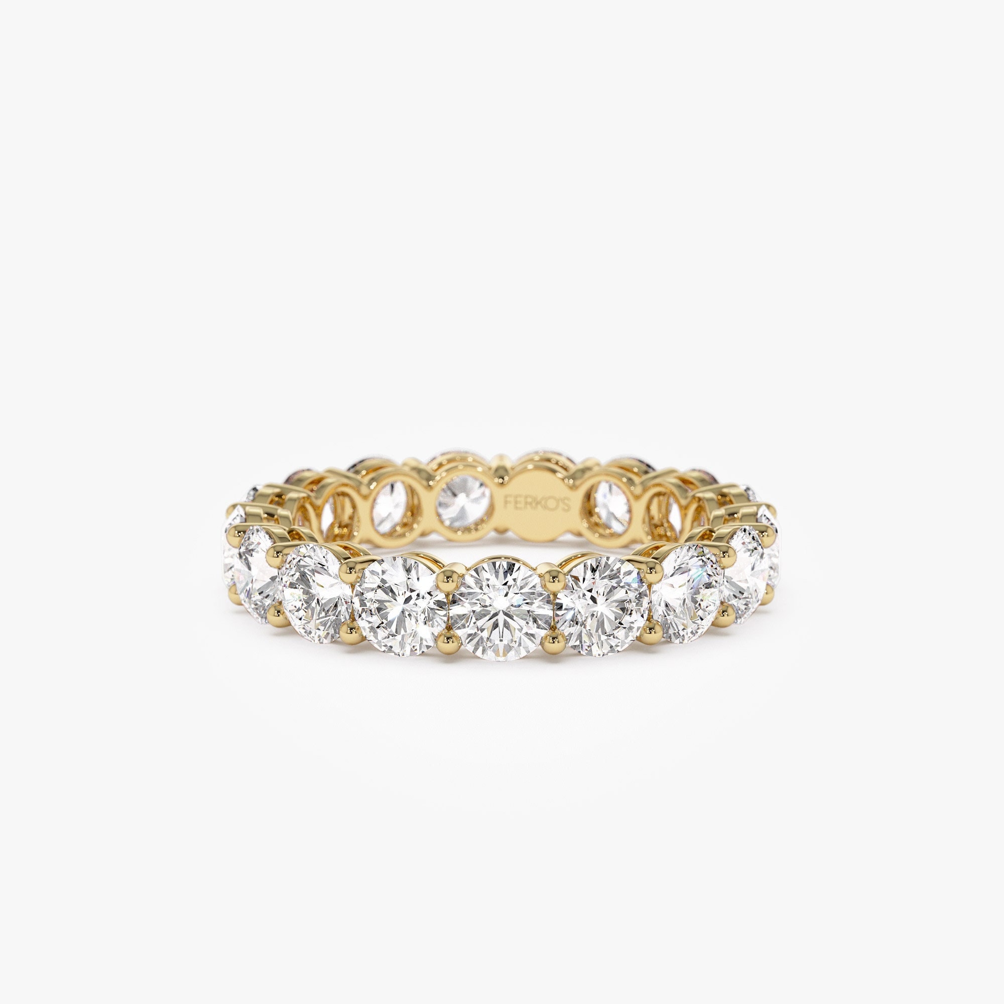 Round Wedding Ring, 3.25 ctw 14k Prong Setting Full Eternity Round Lab Grown Diamond Ring, Stacking Matching Unique Anniversary Gift, Luna