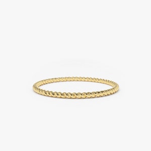 14k Solid Gold Twisted Rope Wedding Band