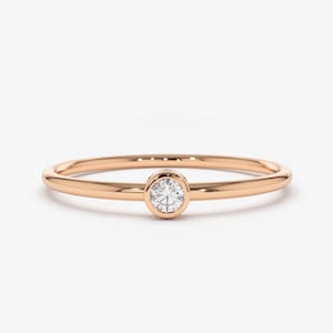 14k Rose Gold Diamond Solitaire Ring