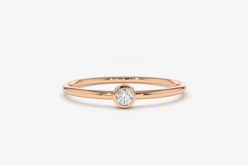 14k Rose Gold Diamond Solitaire Ring