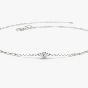 14k White Gold Bezel Setting Diamond Bracelet