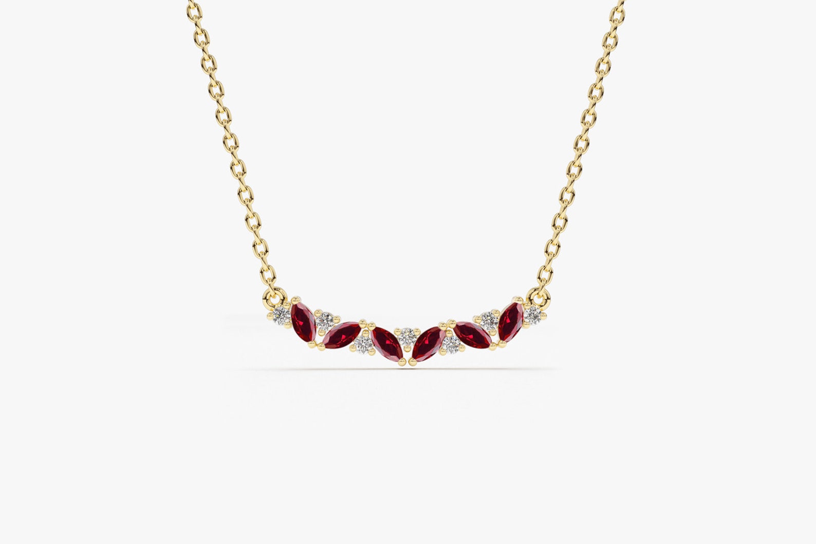 Ruby Necklace / Genuine Ruby Necklace in 14k Gold / Unique | Etsy
