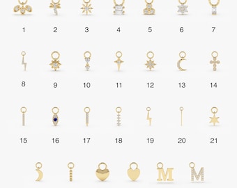 Diamant-Gold-Ohrring-Charms, 14k handgefertigte Charms, zierlicher Alltags-Charm für Hoop, individuelle kleine Tropfen-Charms für Geburtstage, Geschenk für Sie