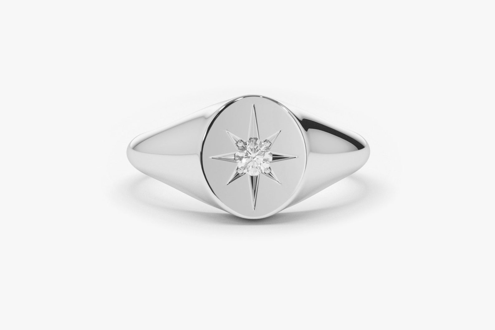 Diamond Ring 14k Gold / Star Setting Diamond Ring / Gold