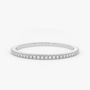 Micro Pave Thin Diamond Eternity Ring in 950 Platinum