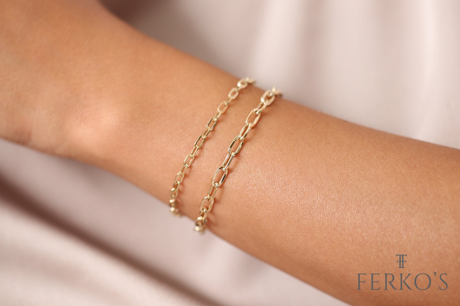 14k Yellow Gold 6mm Paperclip Chain Bracelet – 7″ 7.5″ 8″ – Italian Made – Nuragold