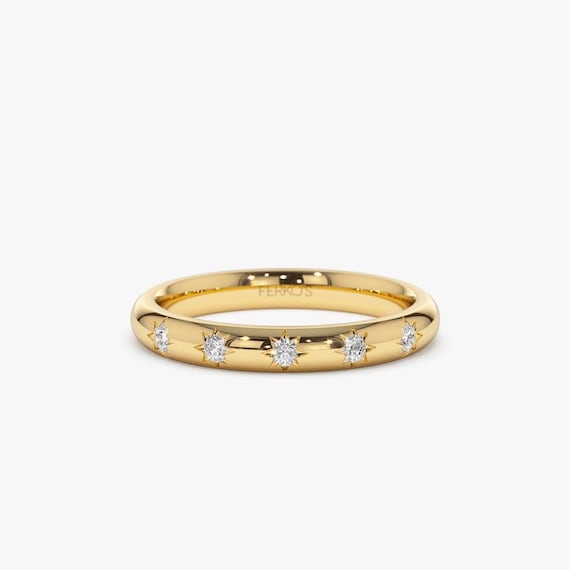 Diamond Ring With Star Setting 14k Gold Star Setting Polaris