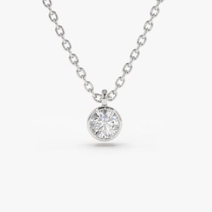 14k White Gold Dangling Diamond Necklace