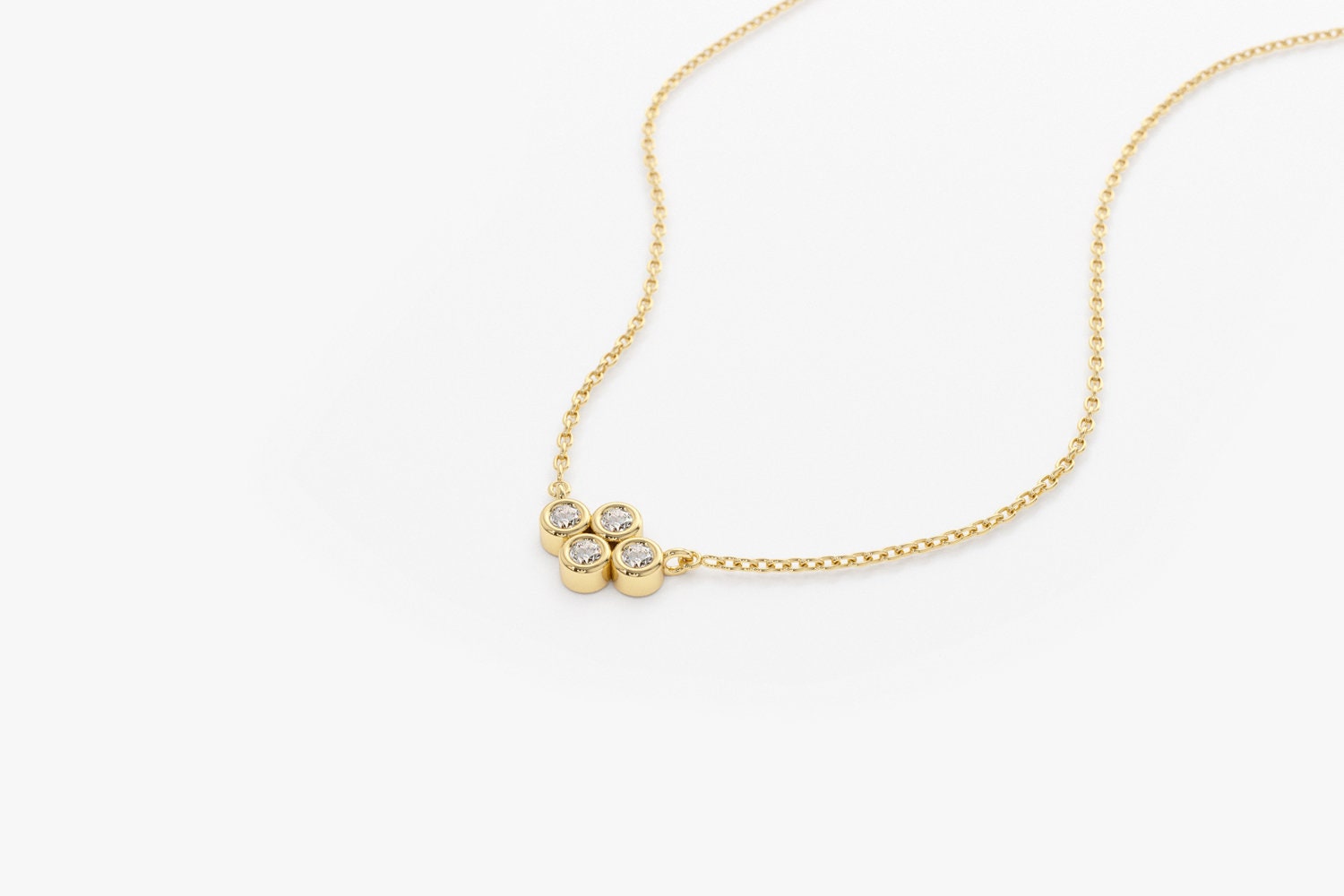 0.5D 14KT Diamond Stud Necklace