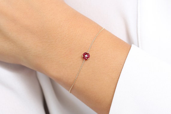 Bangle Cuff Ruby Bracelet, 14k White Gold - Mills Jewelers